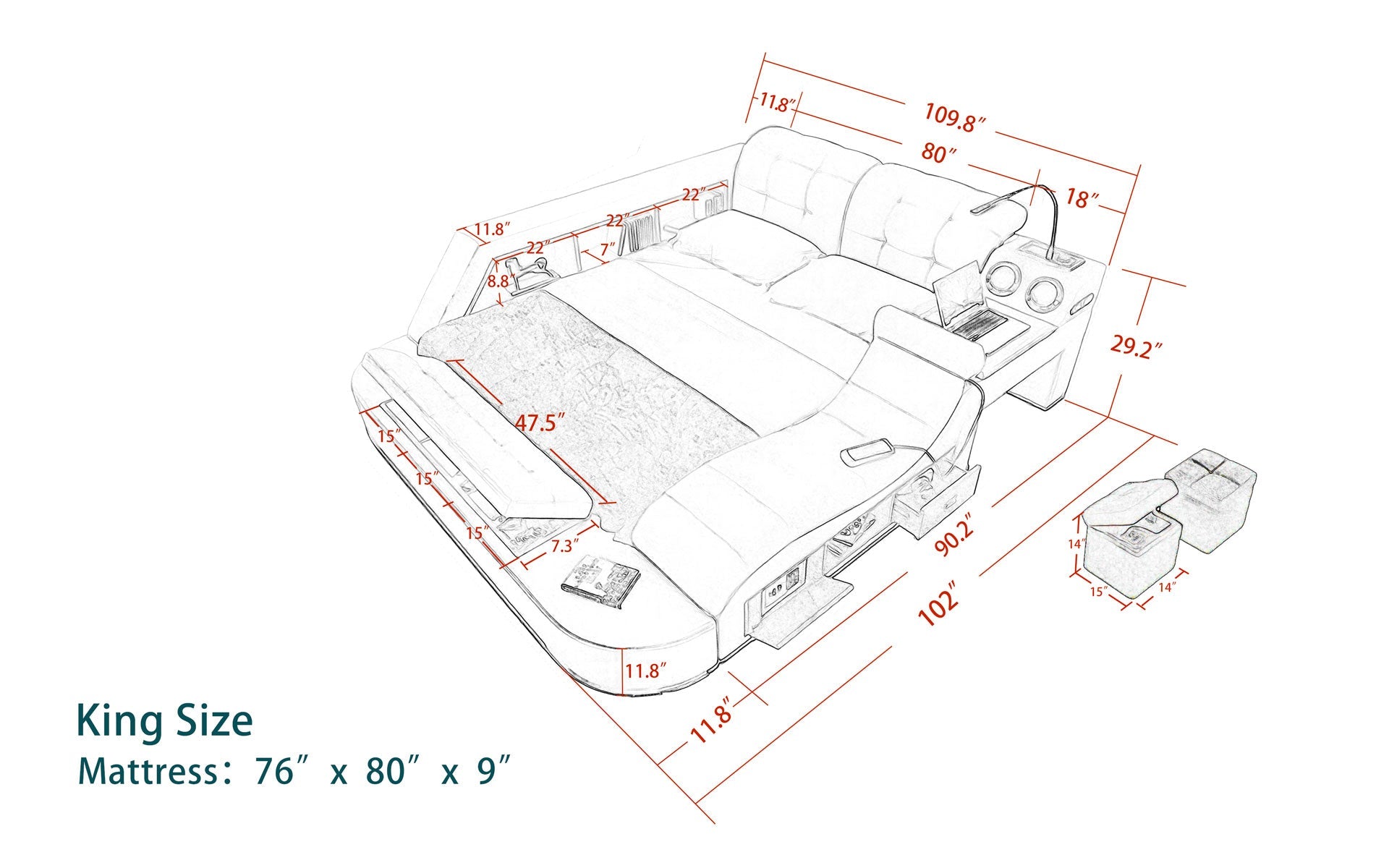 Tech Smart Ultimate Bed | All In One Bed