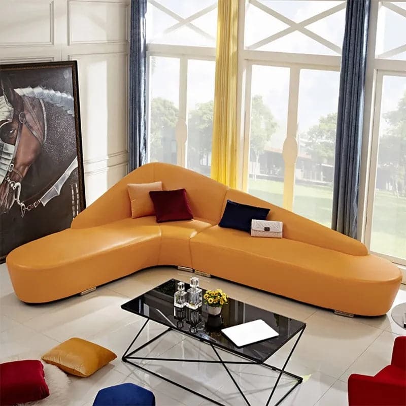 Sectional Sofa Faux Leather Upholstery