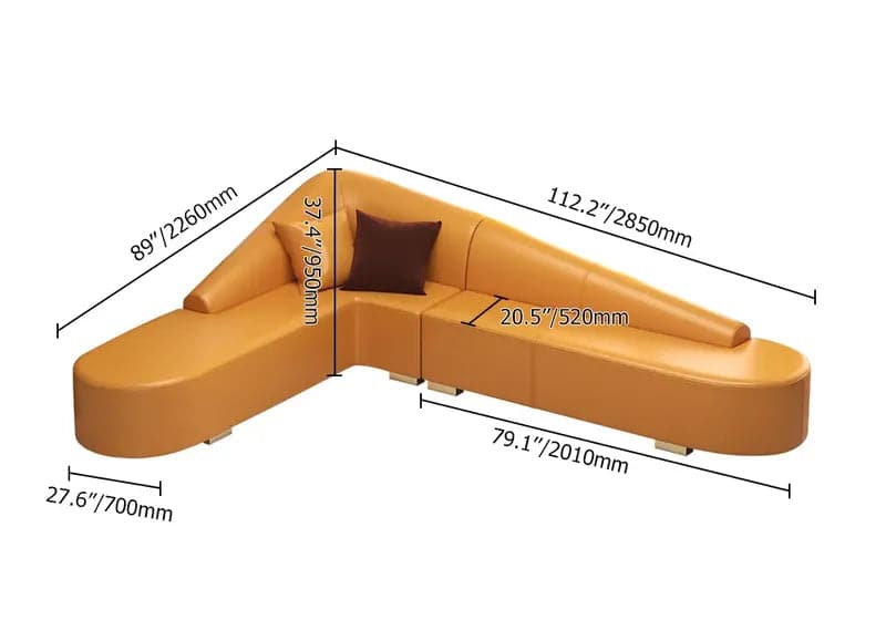 Sectional Sofa Faux Leather Upholstery