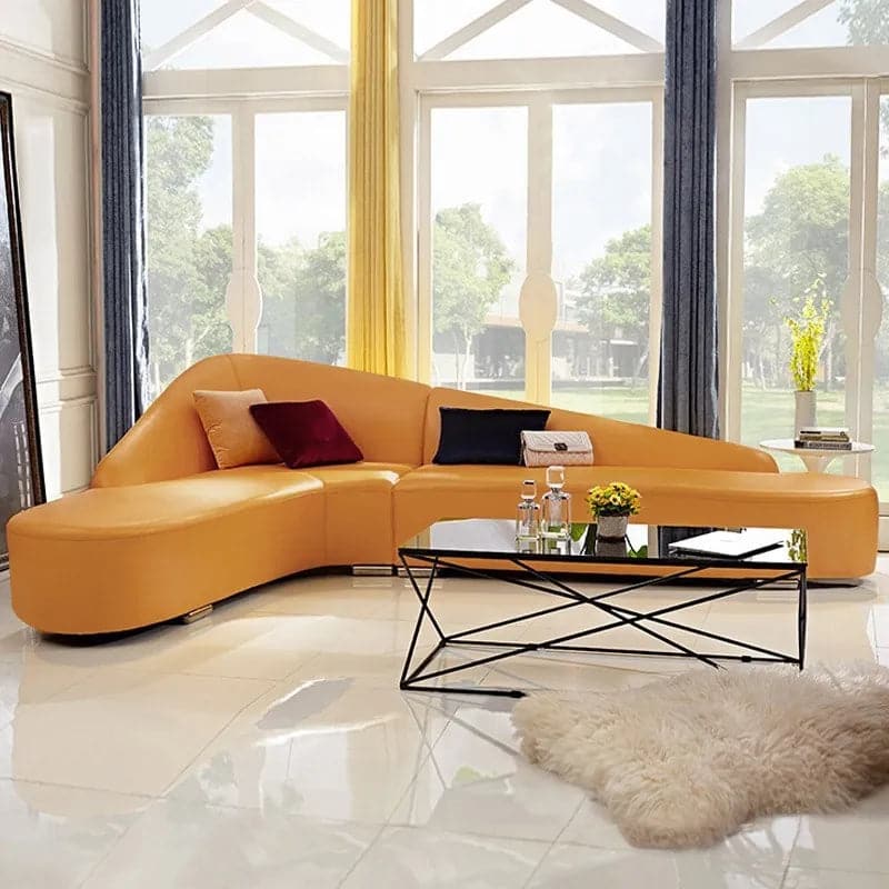 Sectional Sofa Faux Leather Upholstery