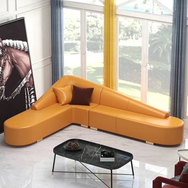 Sectional Sofa Faux Leather Upholstery