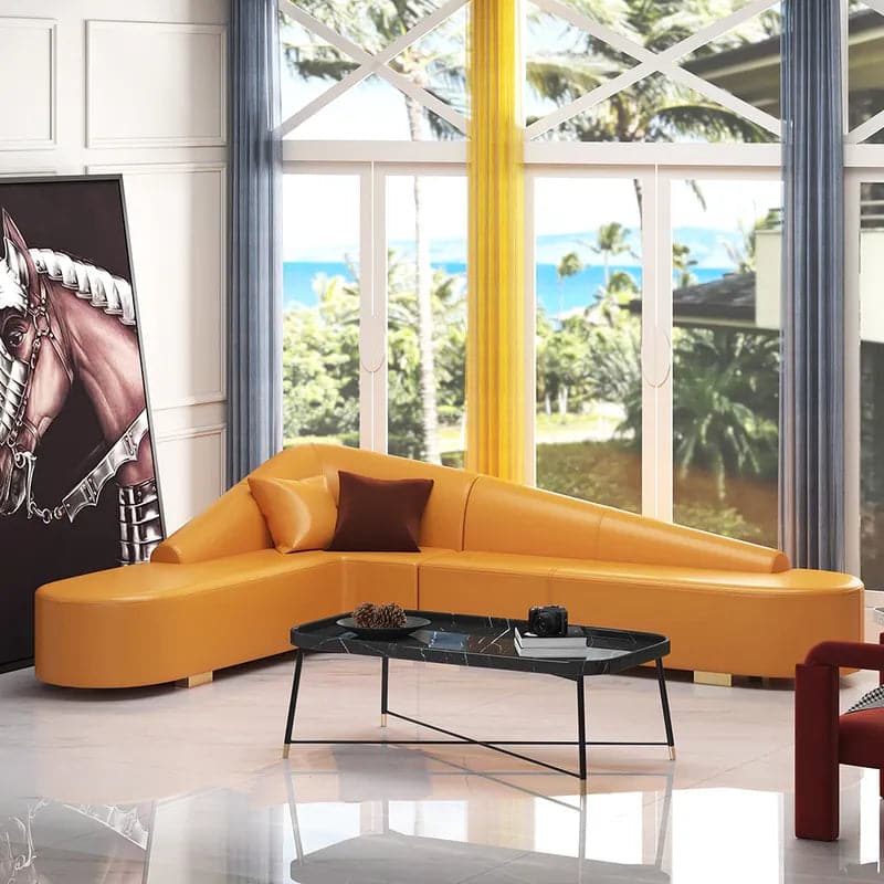 Sectional Sofa Faux Leather Upholstery