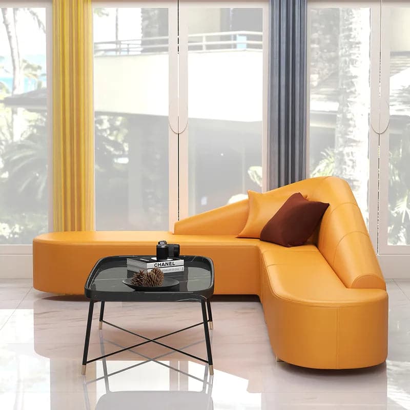 Sectional Sofa Faux Leather Upholstery