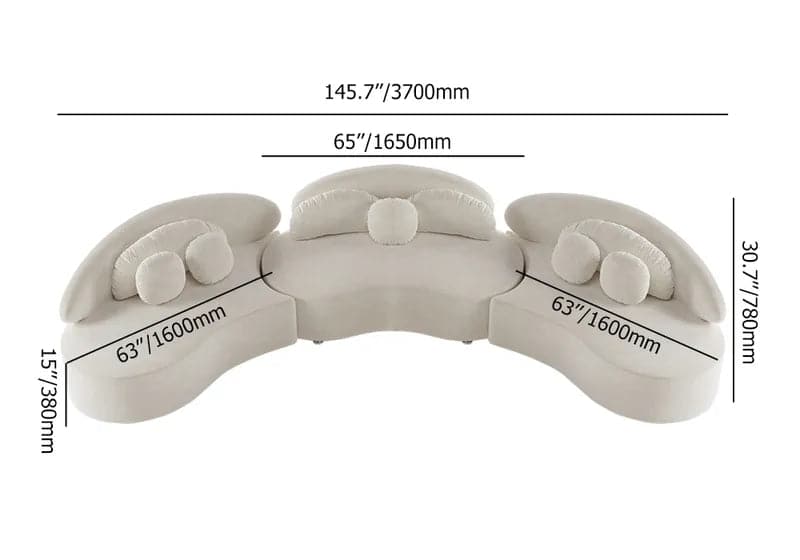 7-Seat Sofa Round Sectional Modular
