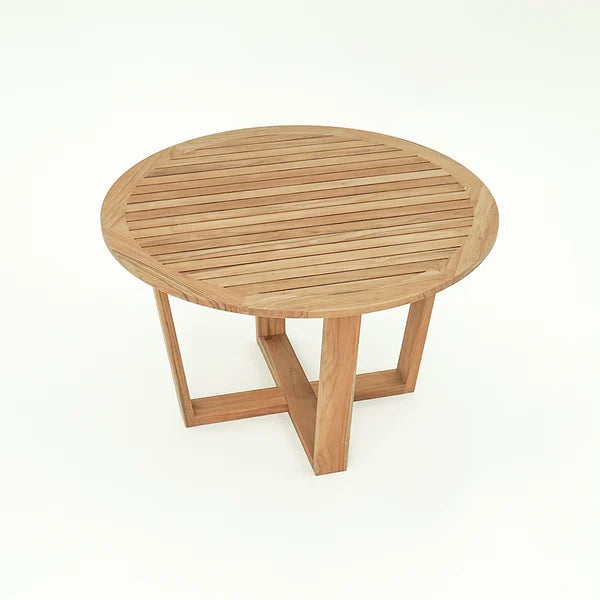 Modern Round Teak Wood 6 Person Outdoor Patio Dining Table