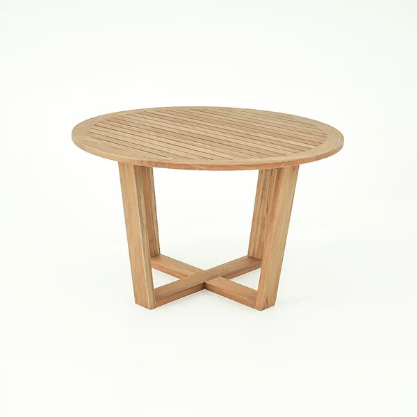 Modern Round Teak Wood 6 Person Outdoor Patio Dining Table