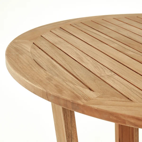 Modern Round Teak Wood 6 Person Outdoor Patio Dining Table