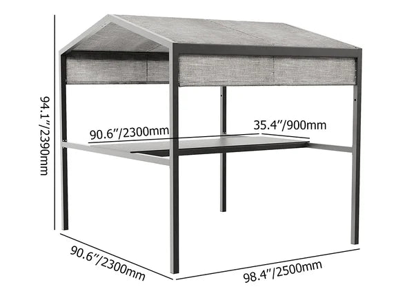 Outdoor Patio Adjustable Height Dining Table, Canopy, Bar Table