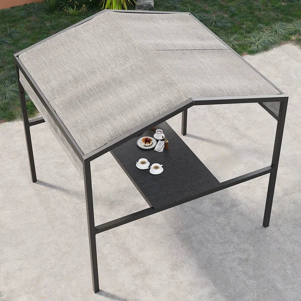 Outdoor Patio Adjustable Height Dining Table, Canopy, Bar Table