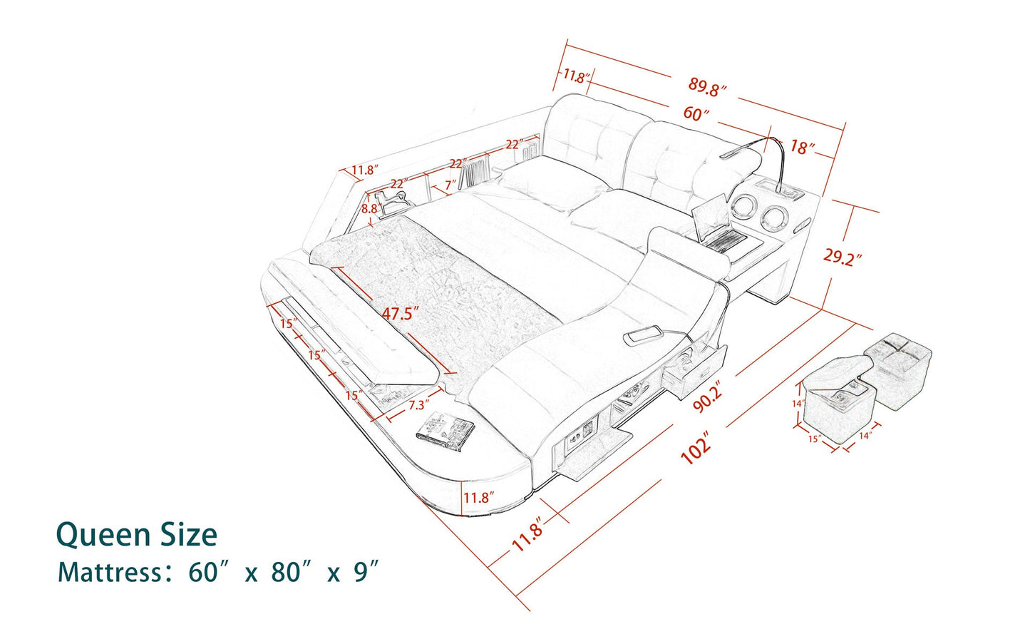 Tech Smart Ultimate Bed | All In One Bed