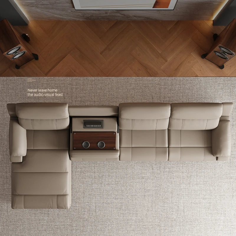 Luxury Genuine Leather Reclining Lounge Sofa - Fancy Modern Design