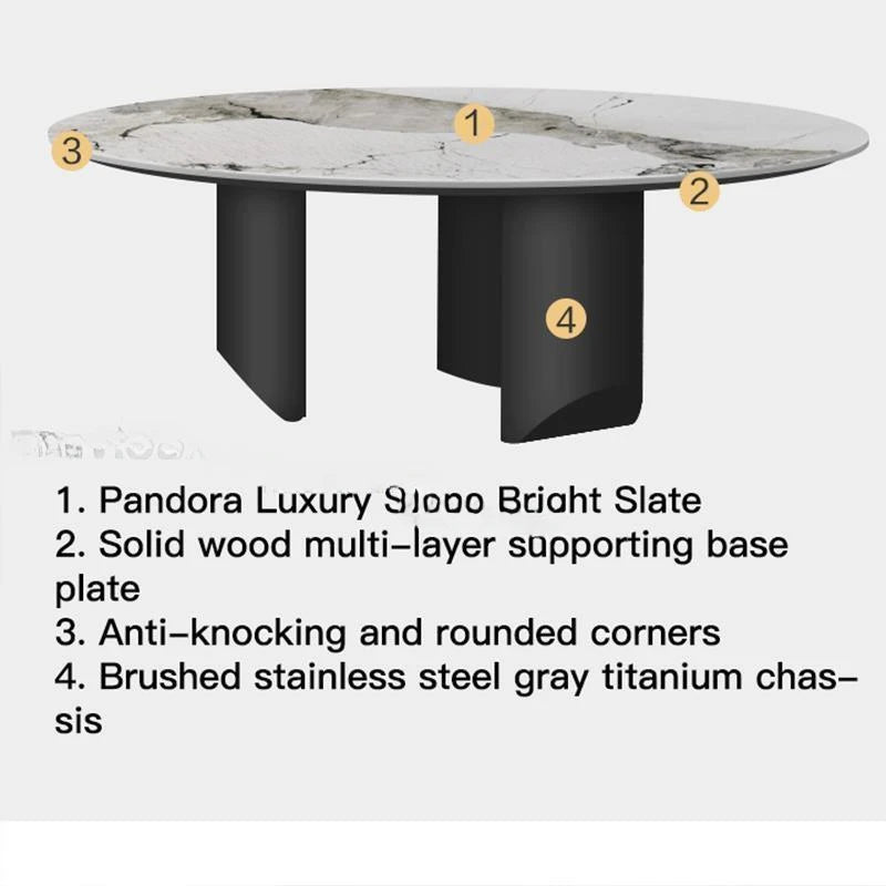 Stainless Steel Marble Dining Table: Modern, Long, Glossy Slate Finish
Stainless Steel Marble Dining Table: Modern, Long, Glossy Slate Finish