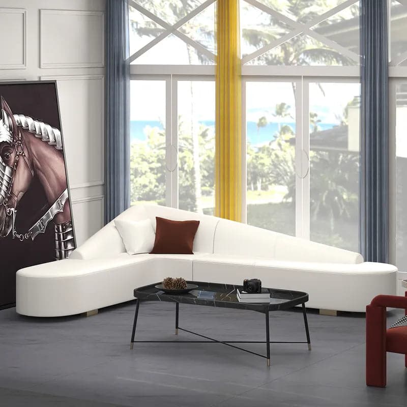 Sectional Sofa Faux Leather Upholstery