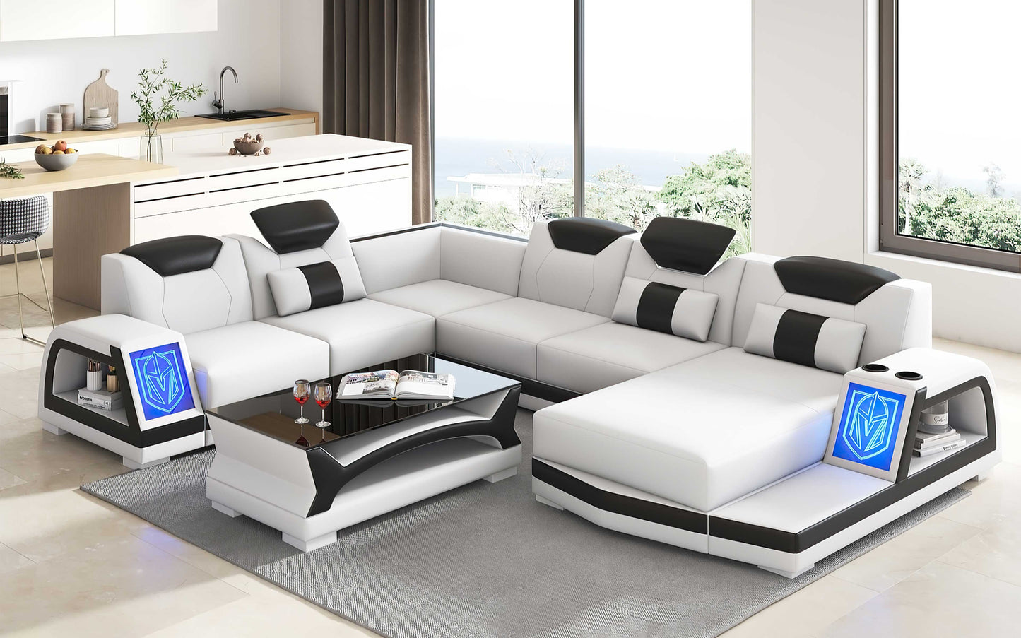 Modern Sectional With Illuminating LED