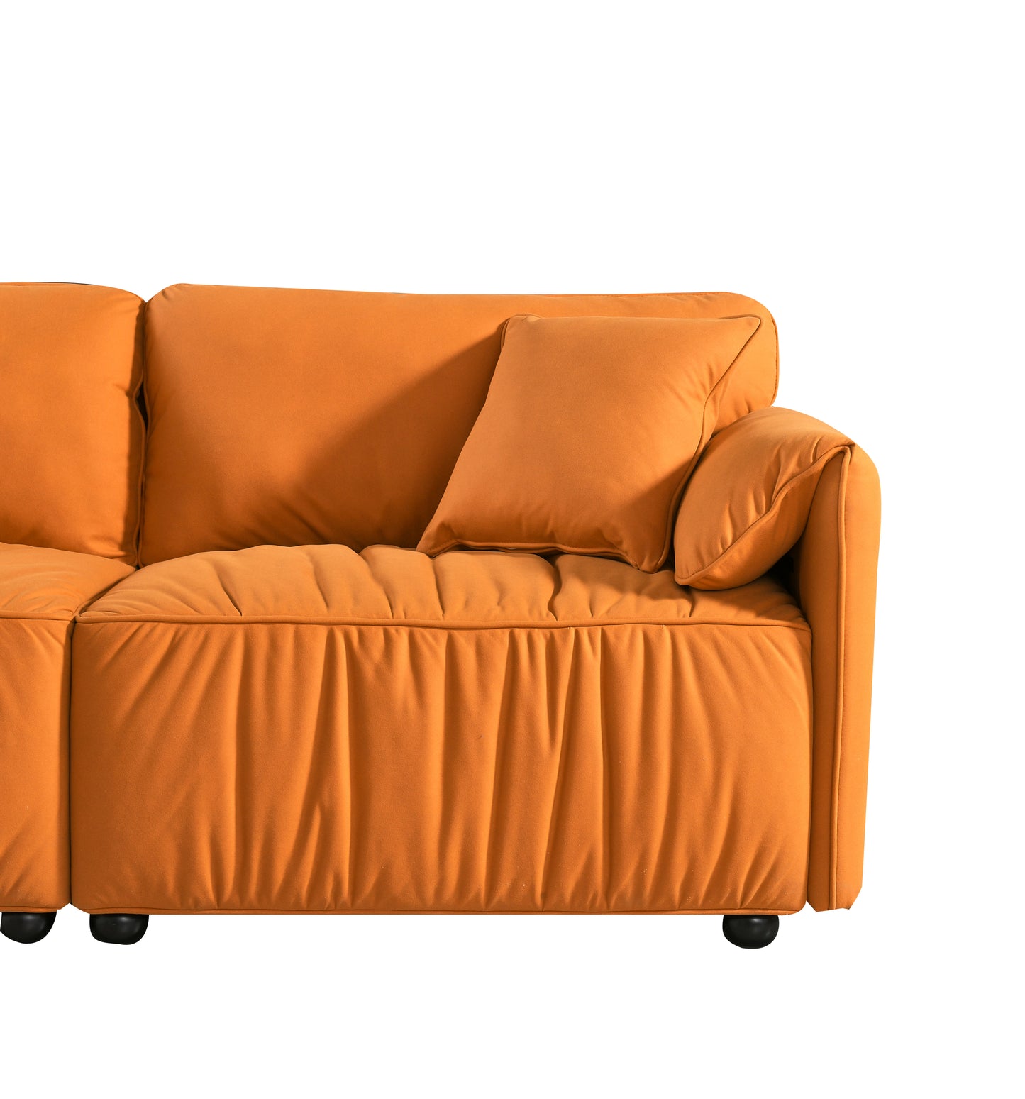 Tech Cloth Sofa Loveseat, Deep Seat, Hardwood Frame, Orange