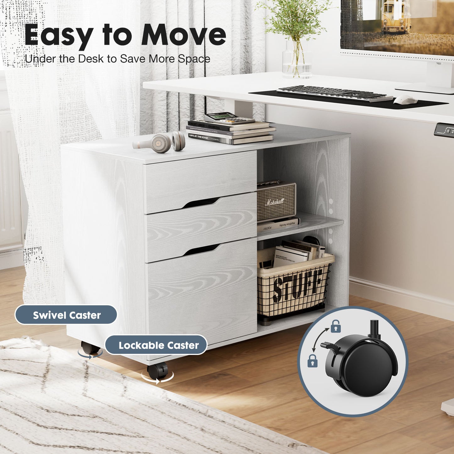 Filing Cabinet, 4-Drawer File Cabinet for Home Office