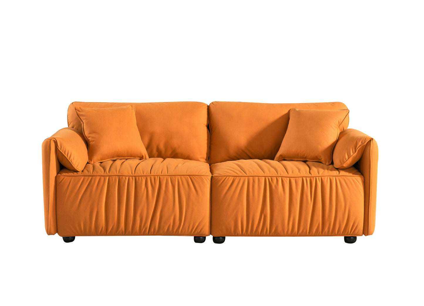 Tech Cloth Sofa Loveseat, Deep Seat, Hardwood Frame, Orange