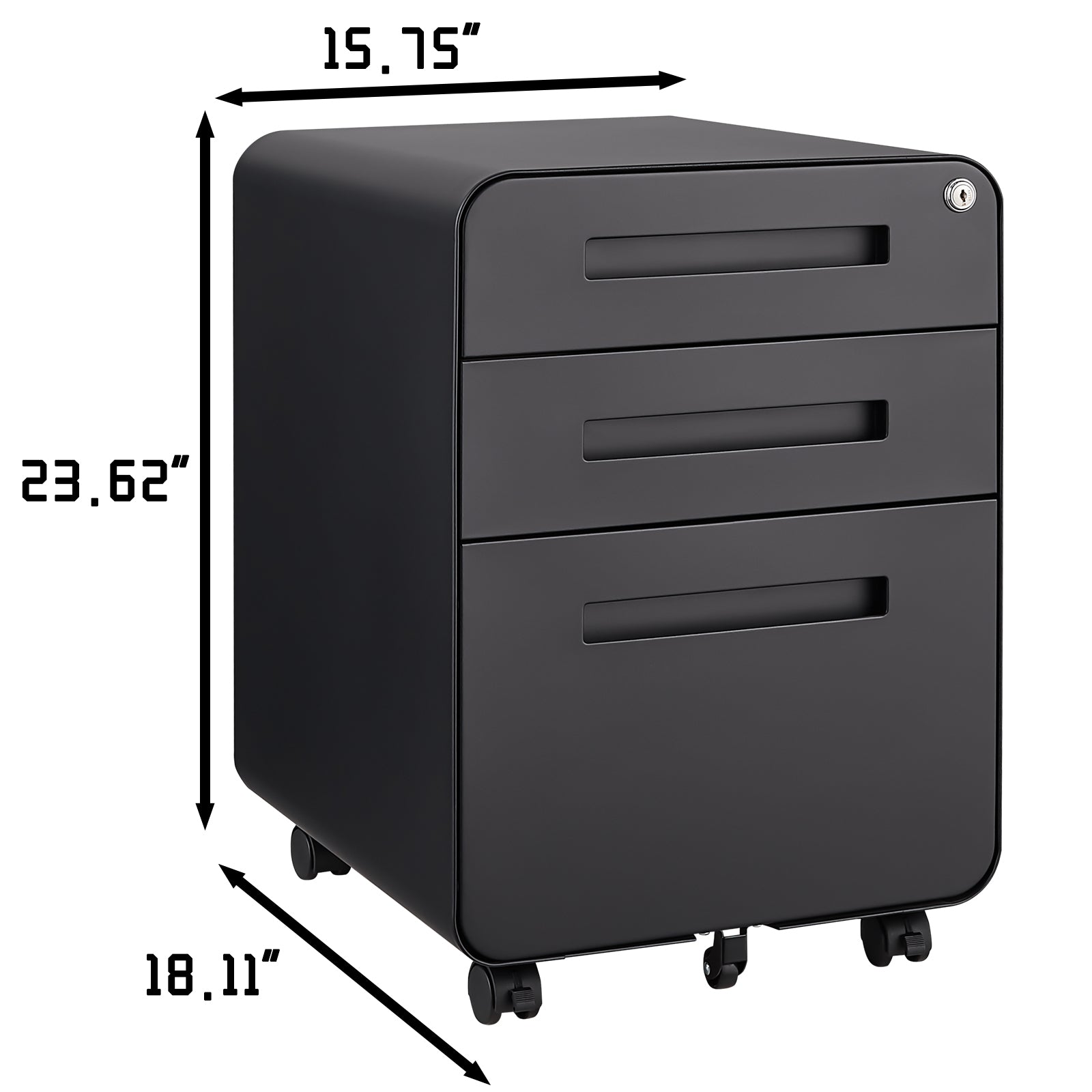 3 Drawer Mobile File Cabinet Under Desk Office