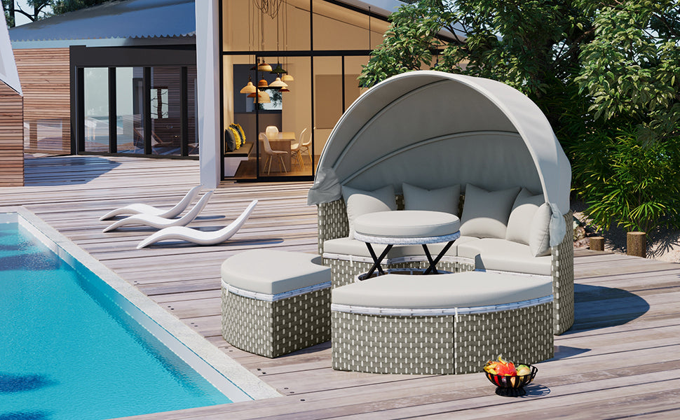 Patio Furniture Round Outdoor Sectional Sofa Set