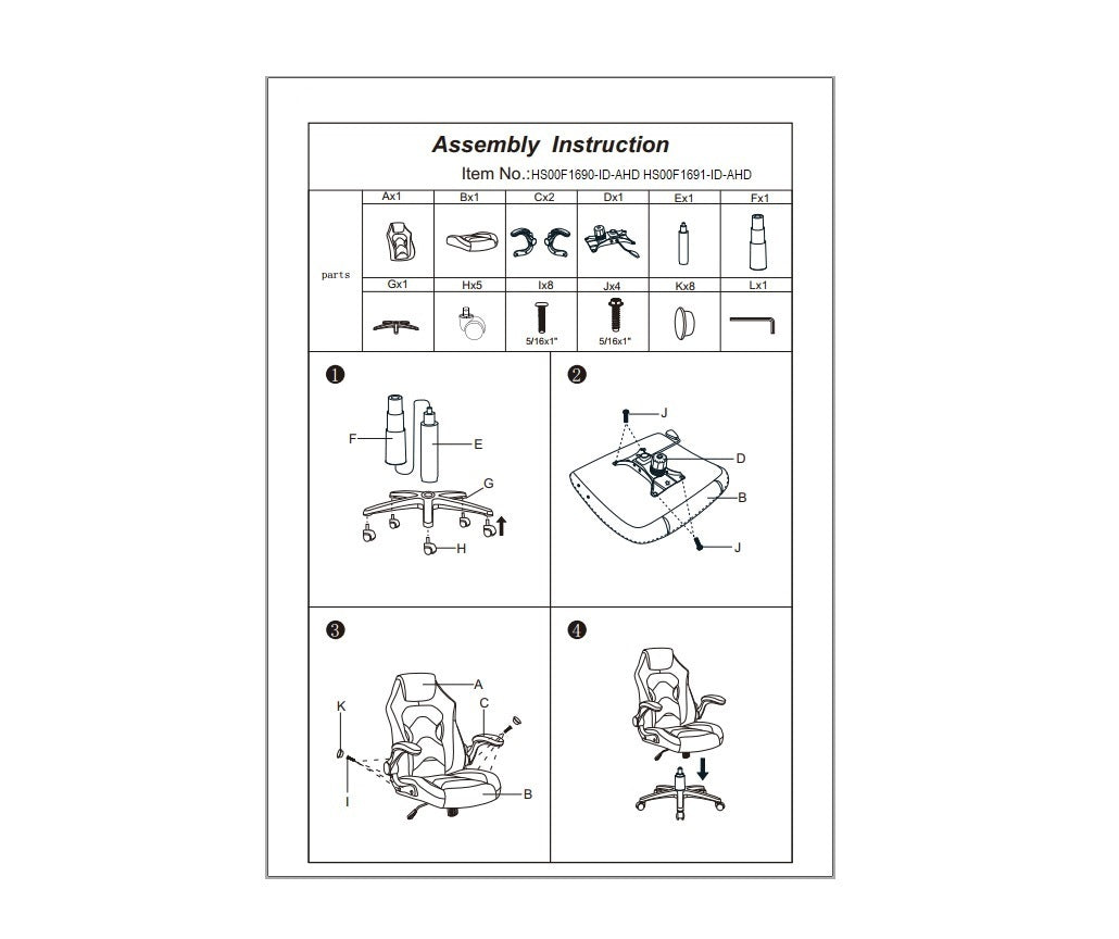 Relax Gaming Office Chair Work Black And White Color
