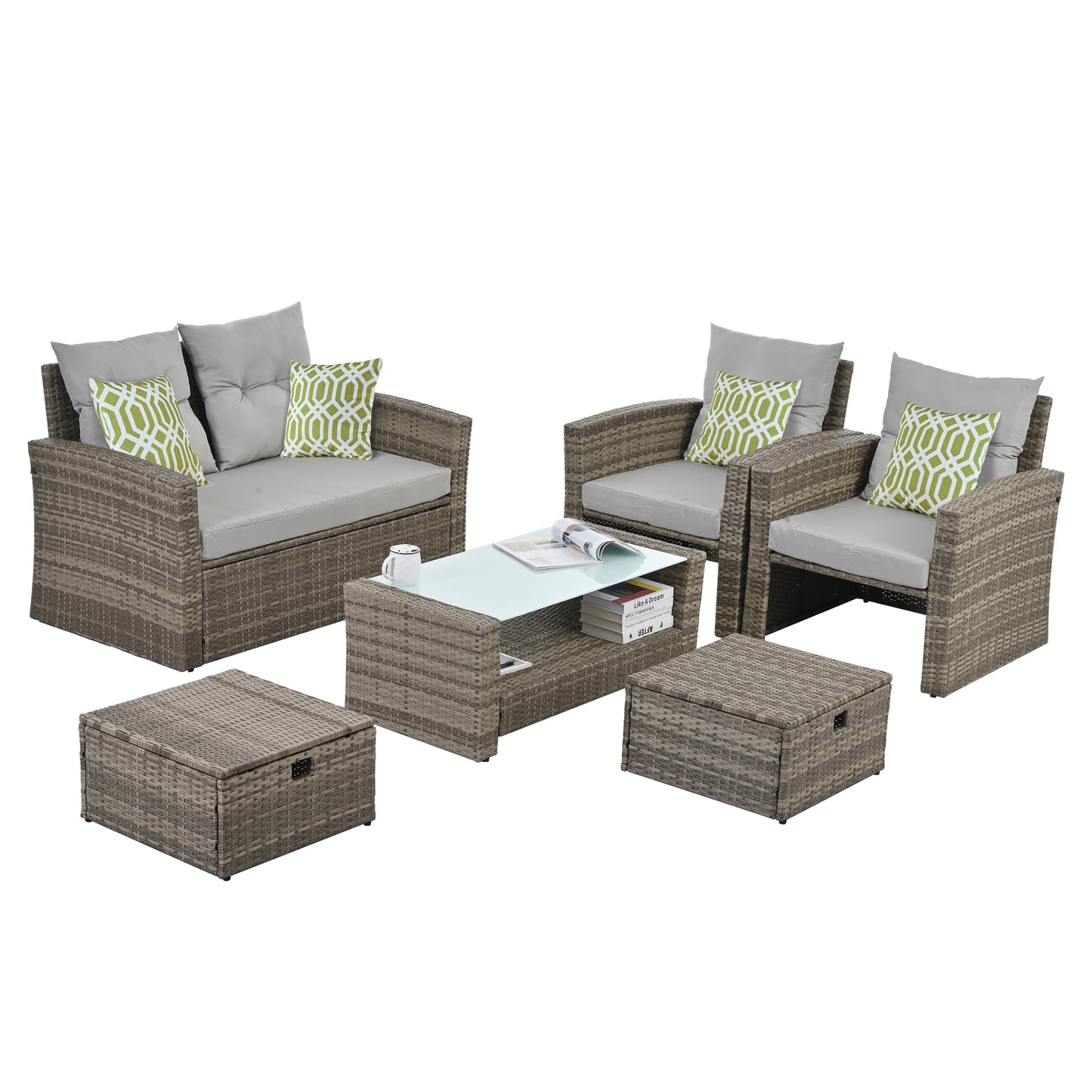 Patio Furniture, Outdoor Furniture, Seasonal 6 Set, Coffee Table