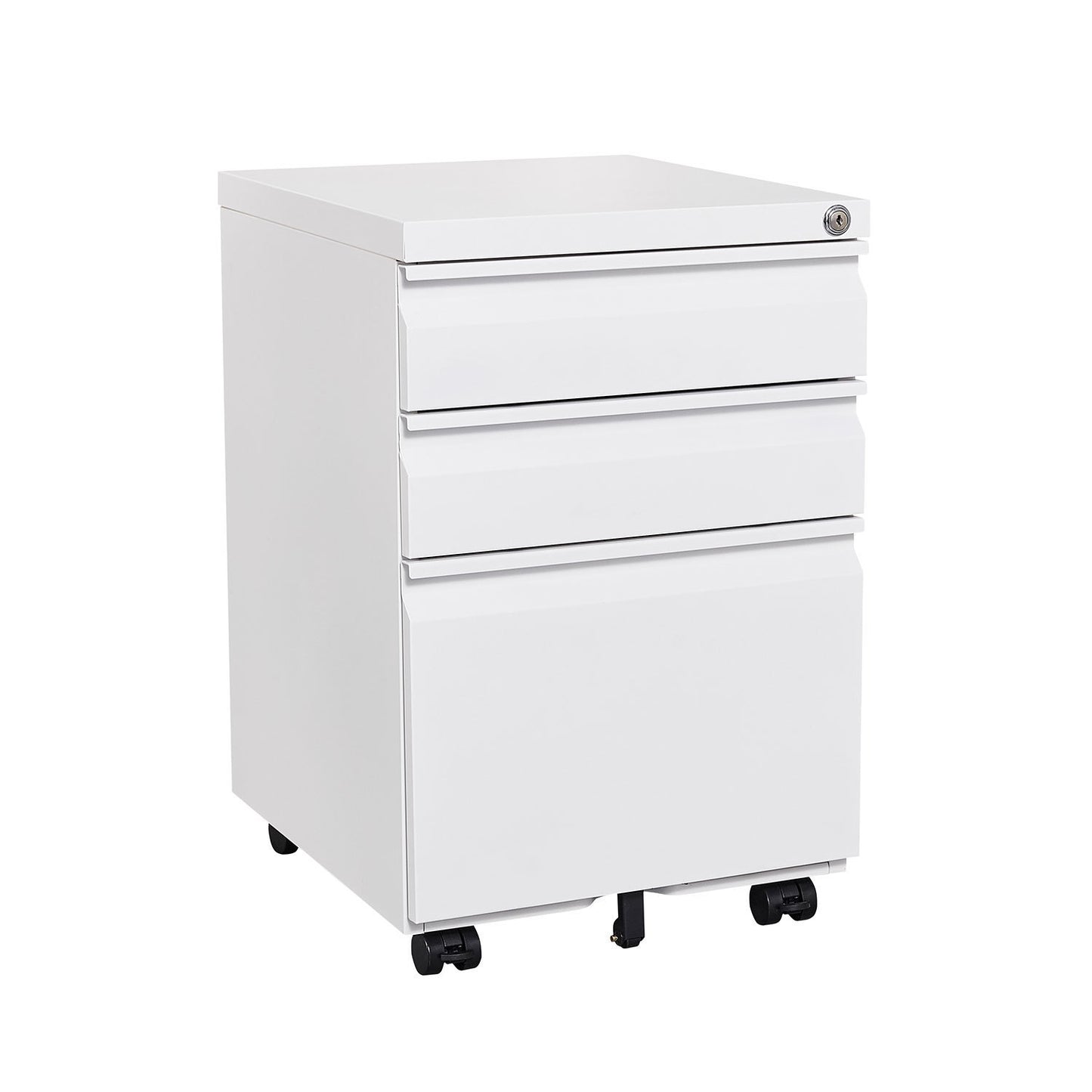 3-Drawer Mobile File Cabinet with Lock, Office Storage