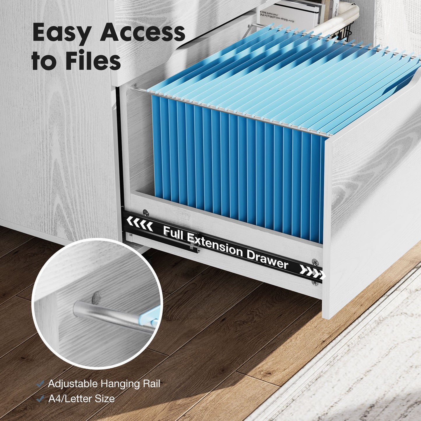 Filing Cabinet, 4-Drawer File Cabinet for Home Office