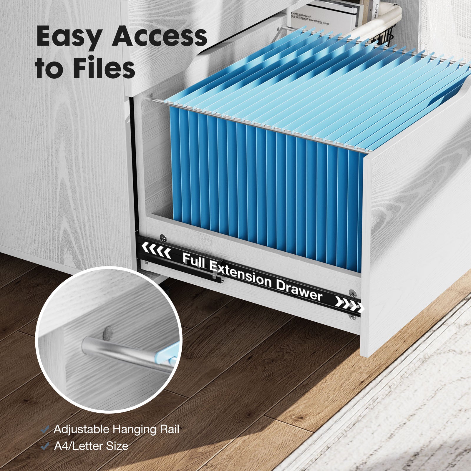 Filing Cabinet, 4-Drawer File Cabinet for Home Office