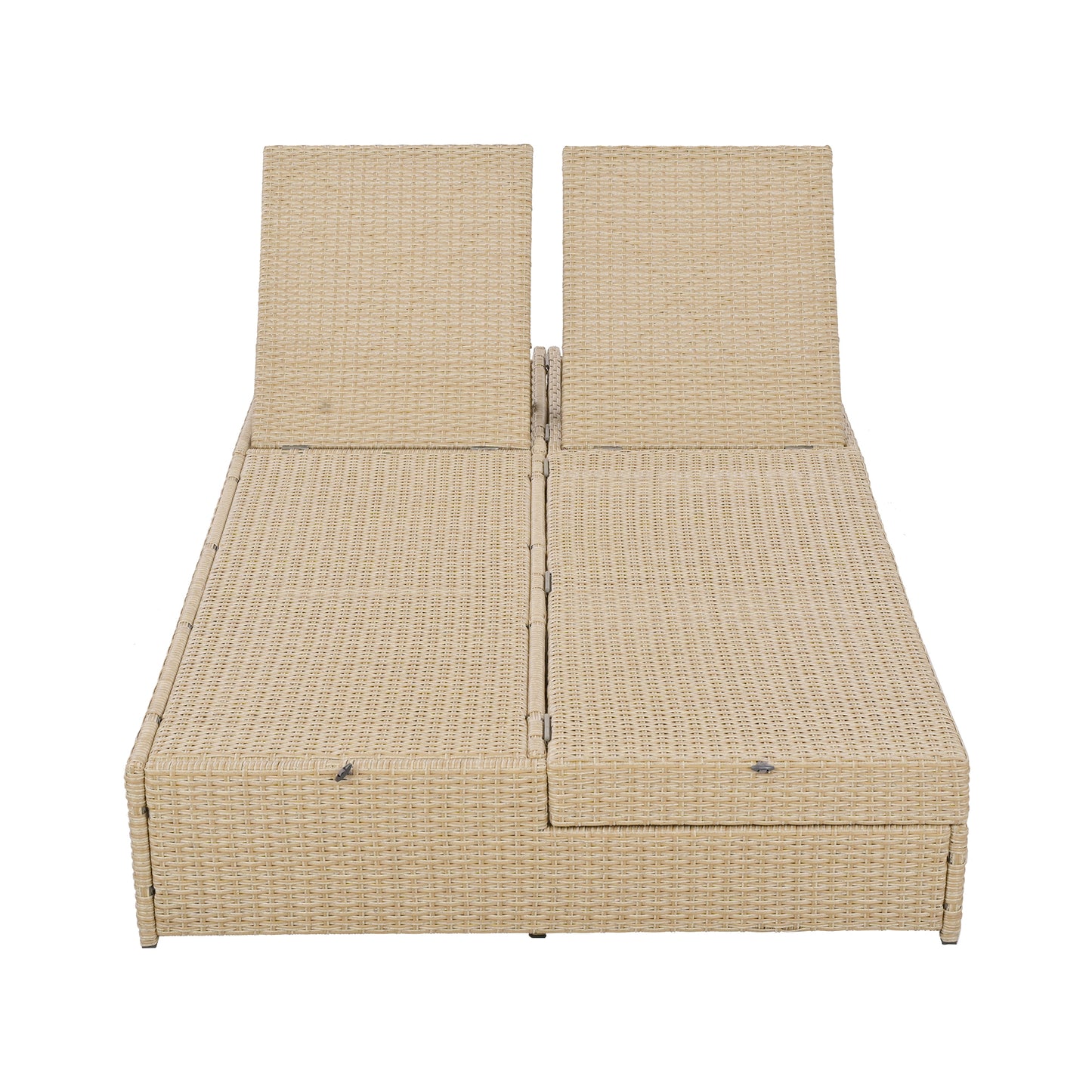 Outdoor Double Patio, Reclining Chairs, Adjustable Backrest Seat