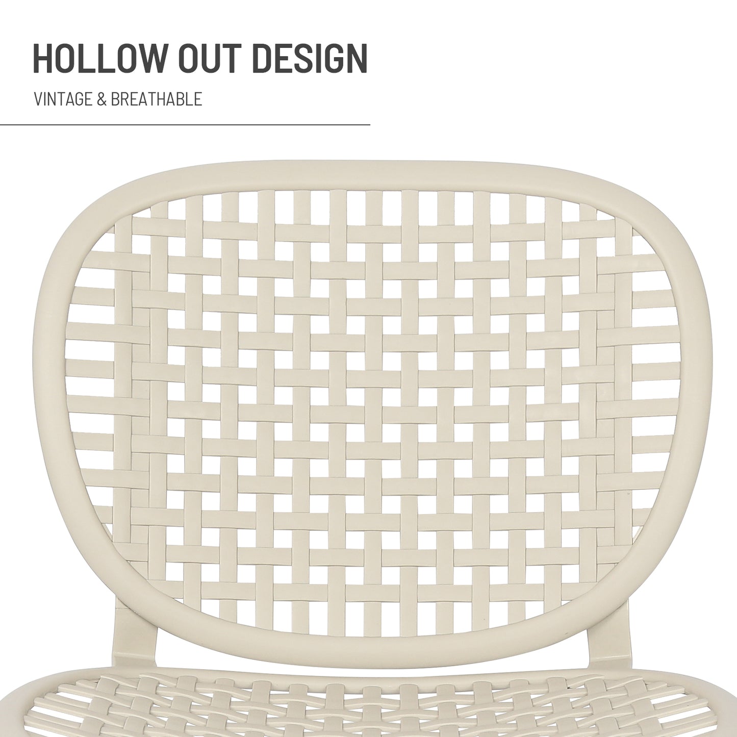 3 Pieces Hollow Design Retro Patio Table Chair Set All Weather