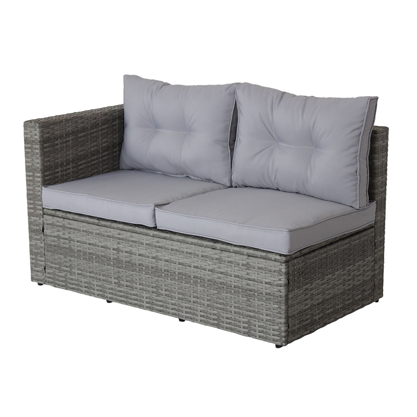 4 Piece Patio Sectional Outdoor Furniture Sofa Set, Storage