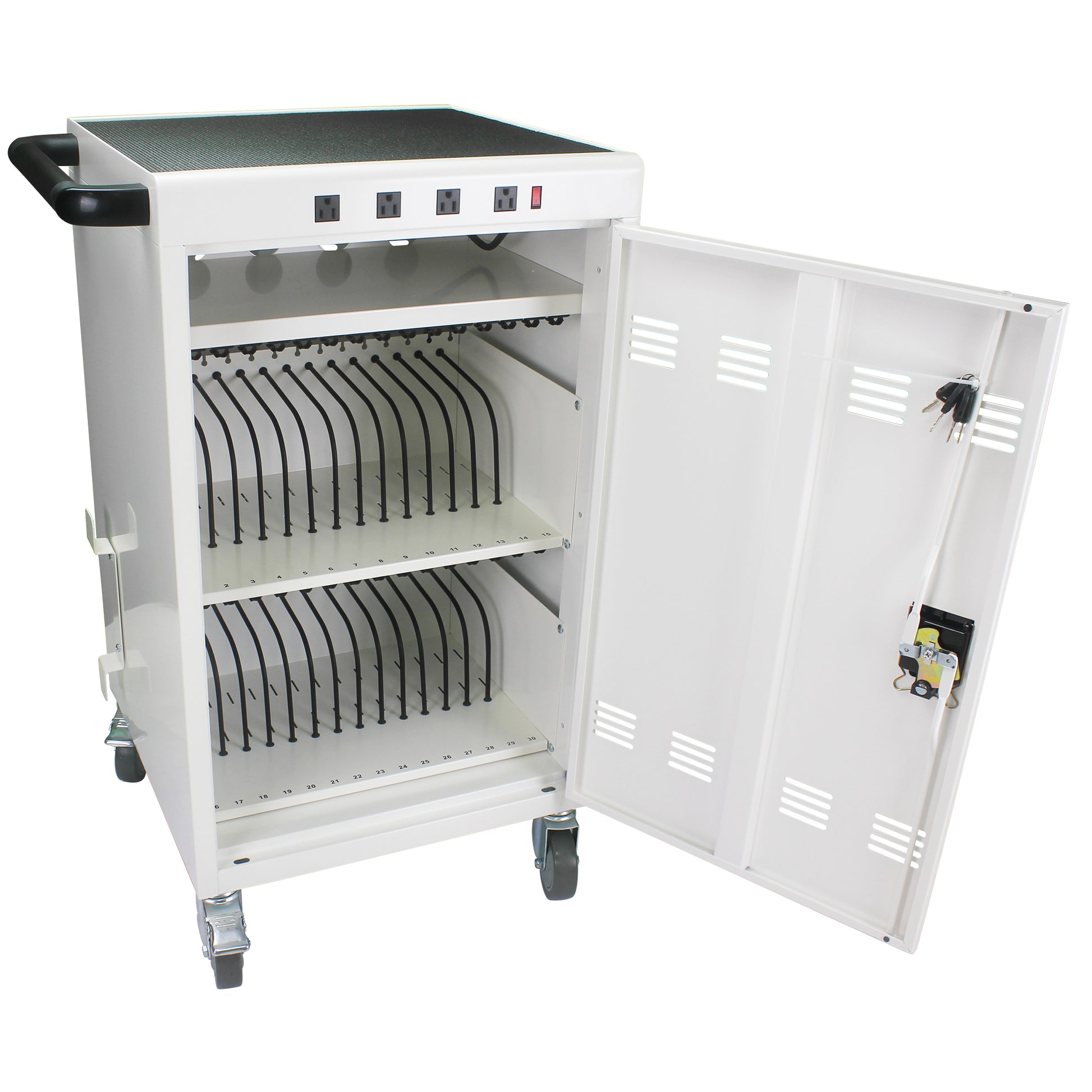 Mobile Charging Cart and Cabinet for Tablets, Laptops 31+4-Device