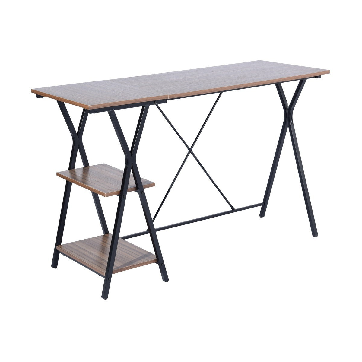 Computer Desk with 2 layers - BROWN & BLACK
