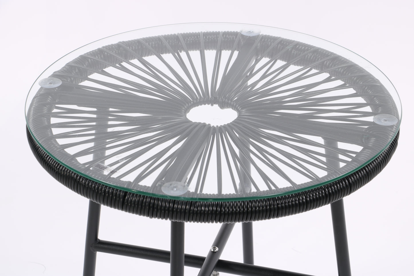 3 Piece Patio Bistro Conversation Set with Side Table, All-Weather