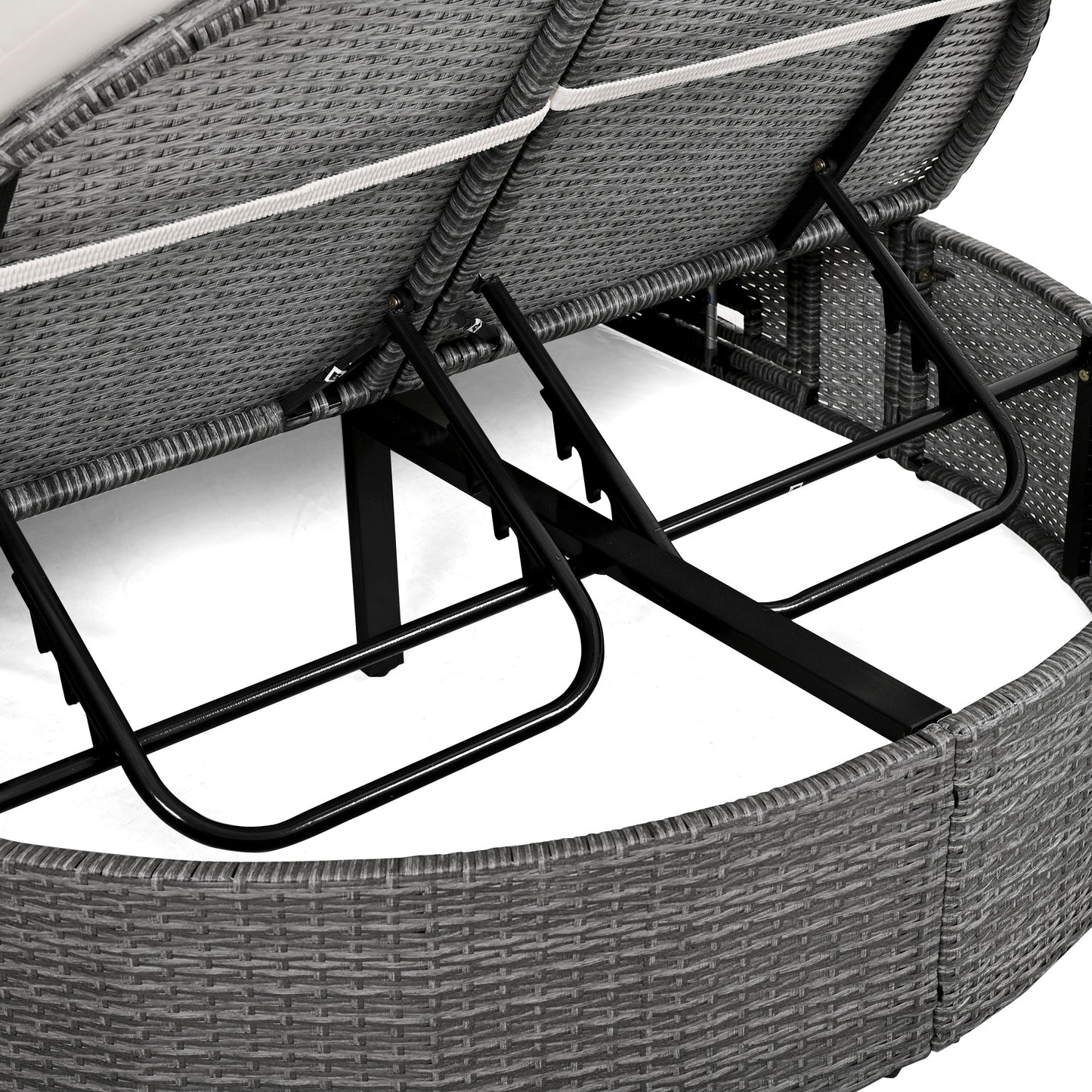 Outdoor Sun Bed Patio 2-Person Daybed, Cushions, Pillows