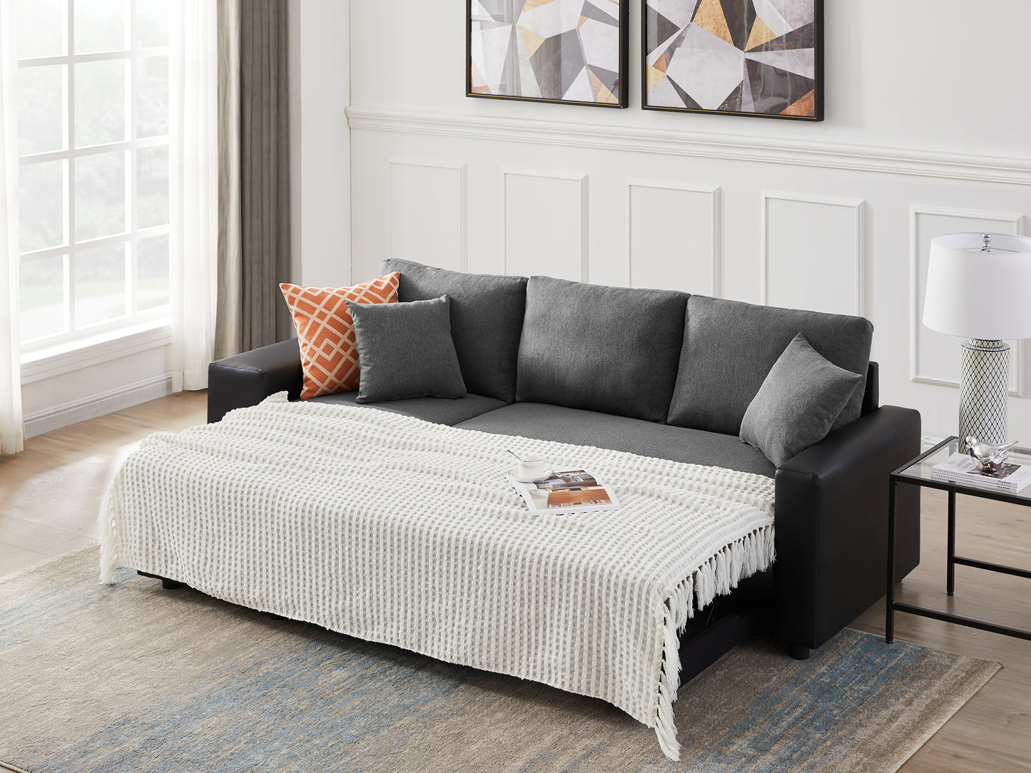 Artemax Linen Reversible Sleeper Sectional