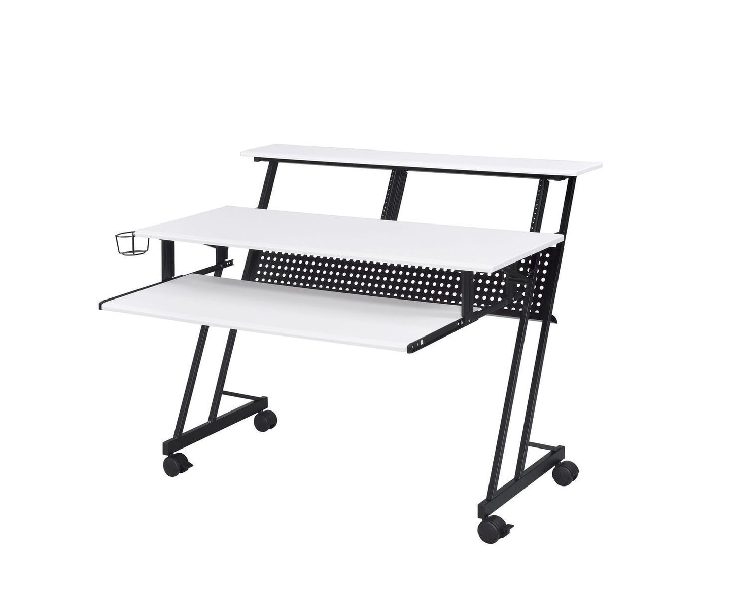 ACME Suitor Computer Desk, White & Black