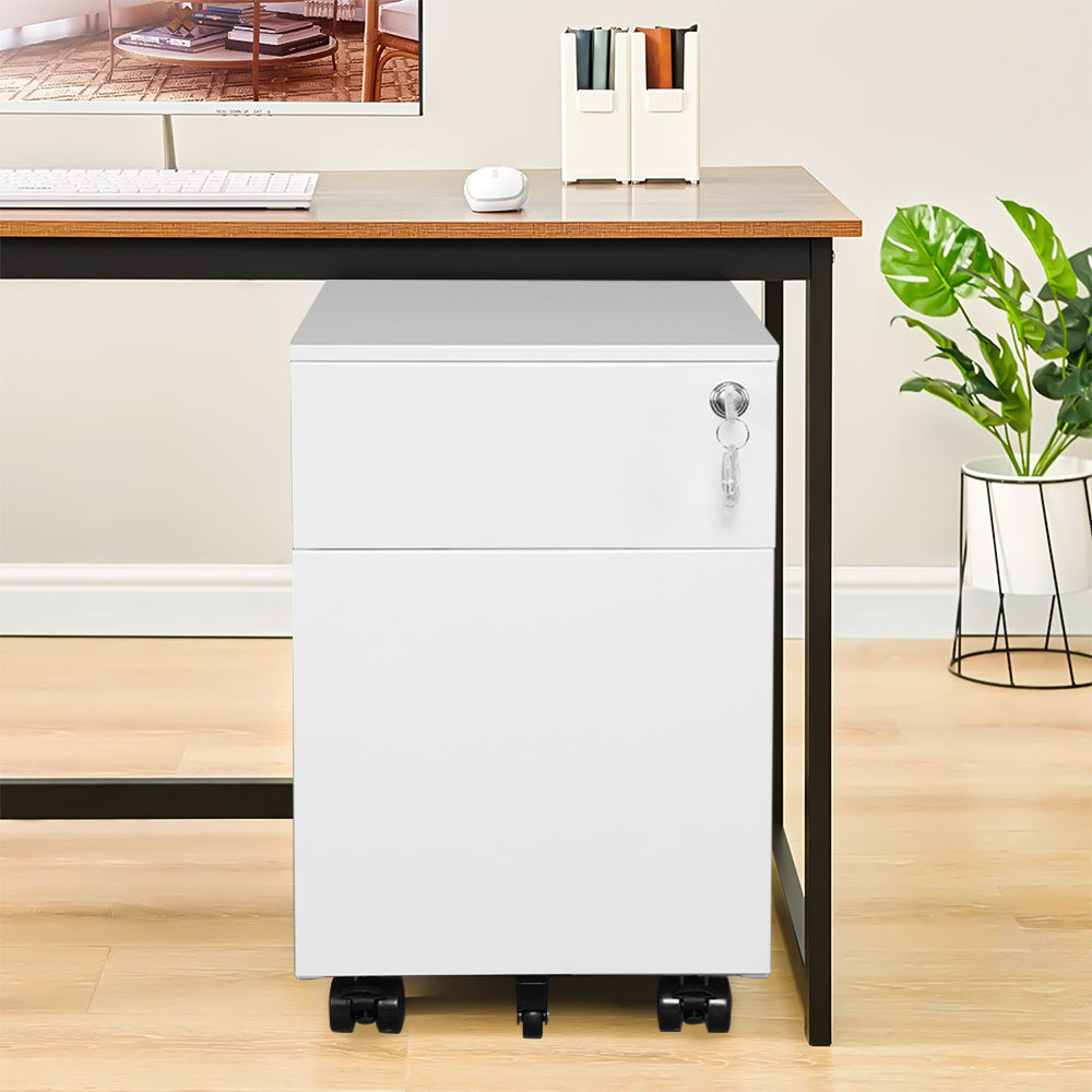 2 Drawer Mobile File Cabinet with Lock Metal Filing Cabinet