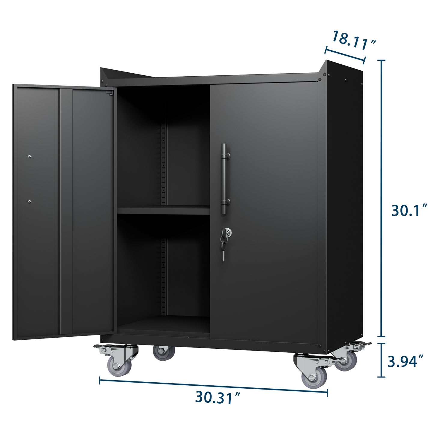 2 Door Tool Cabinets Lockable with Wheels