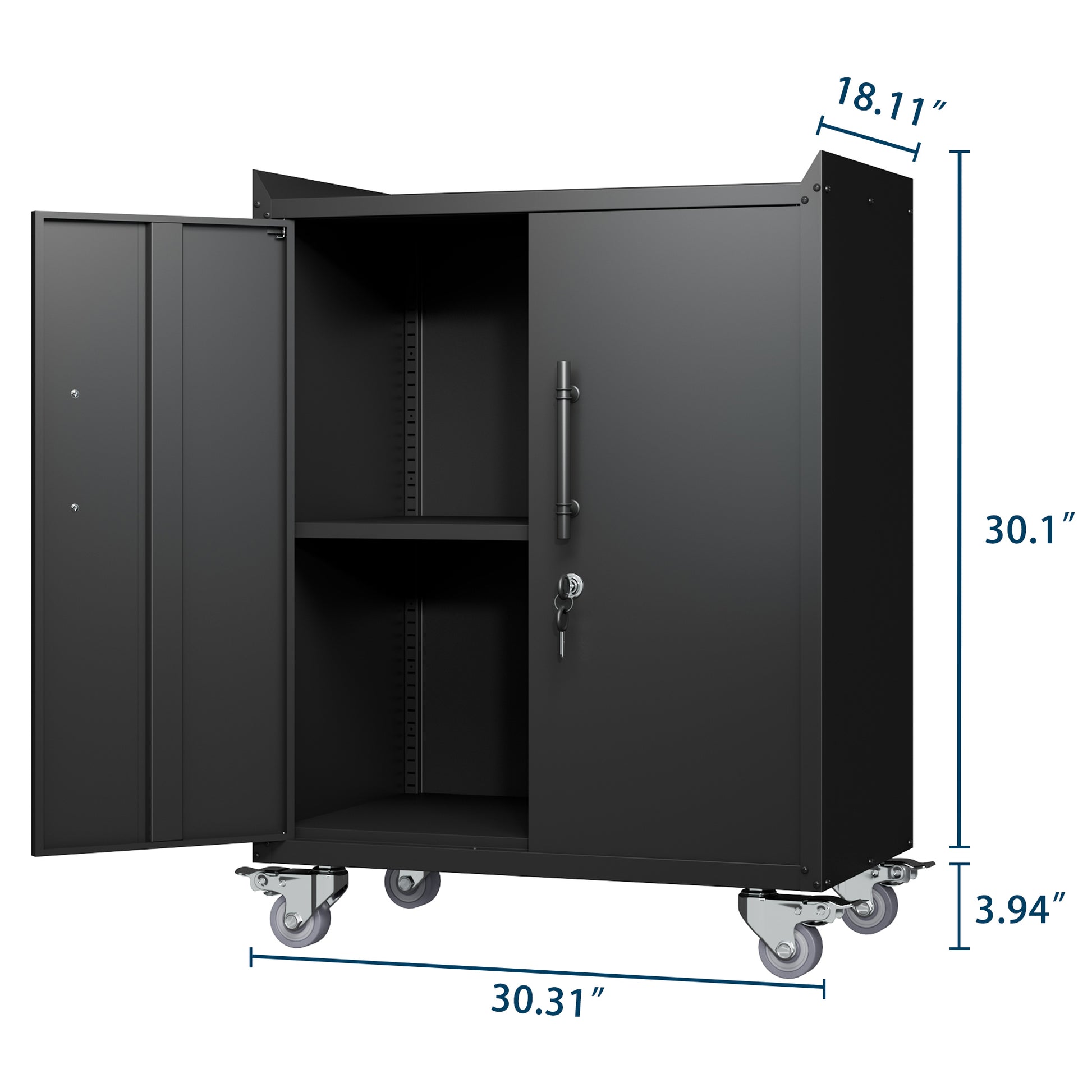 2 Door Tool Cabinets Lockable with Wheels