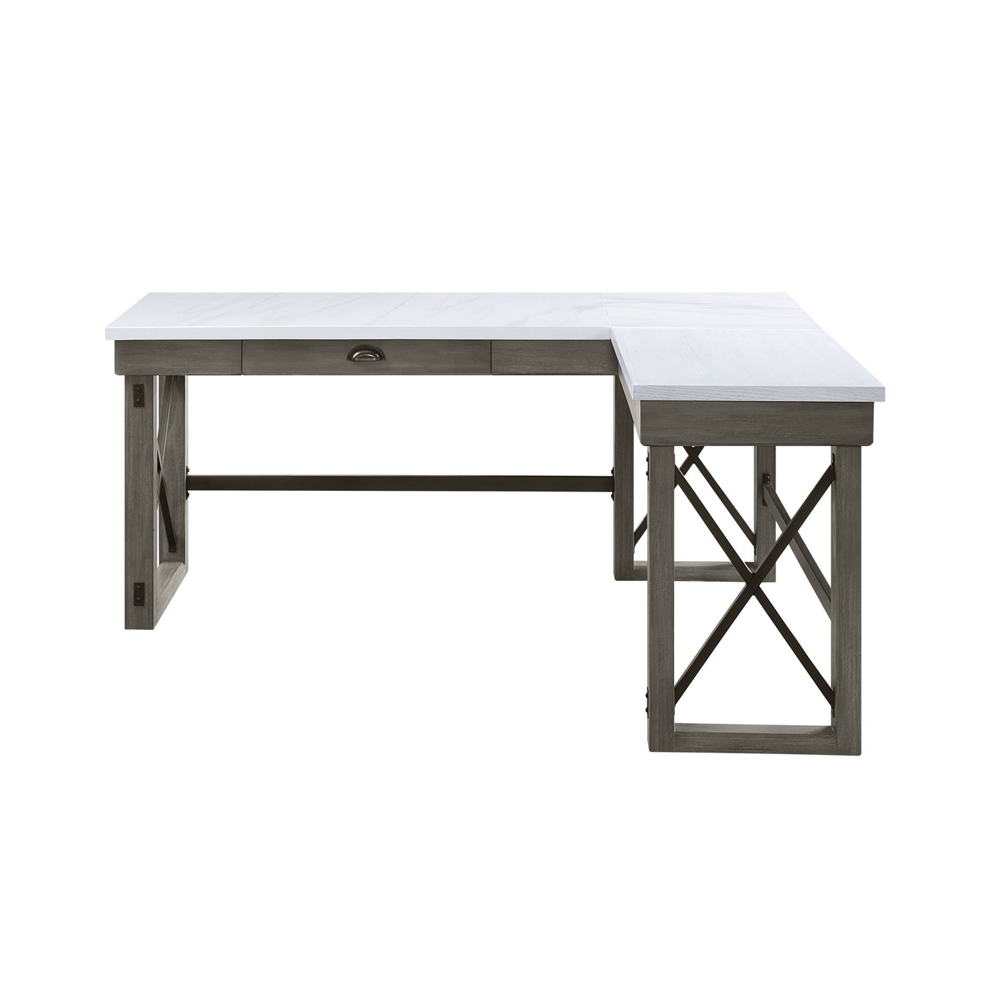 ACME Desk w/Lift Top in Marble Top & Weathered Gray Finish