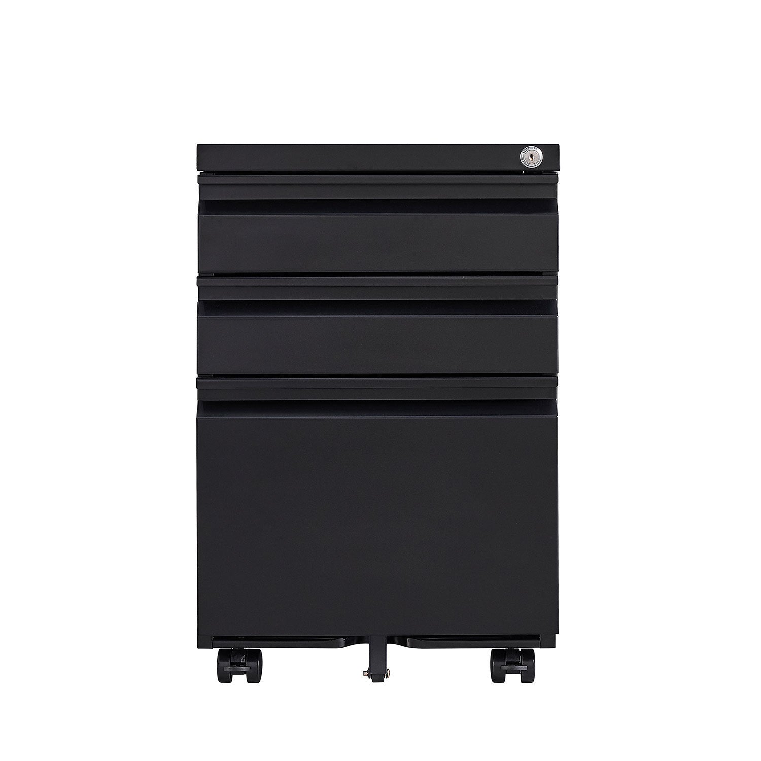 3-Drawer Mobile File Cabinet with Lock, Office Storage
