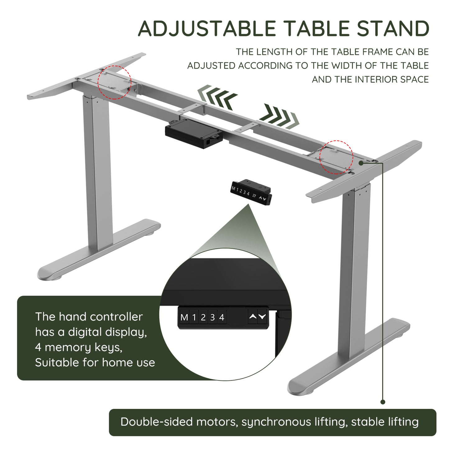 Electric Stand up Desk Frame Height Adjustable Table