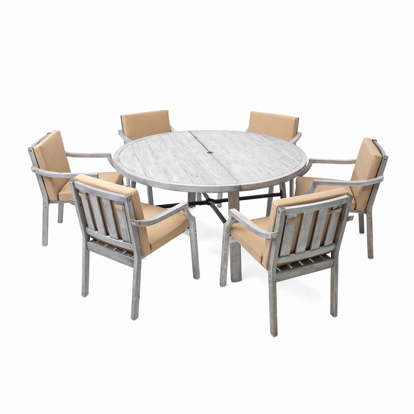 Outdoor Dinning Set 6-Person Outdoor, Umbrella Removable Cushions