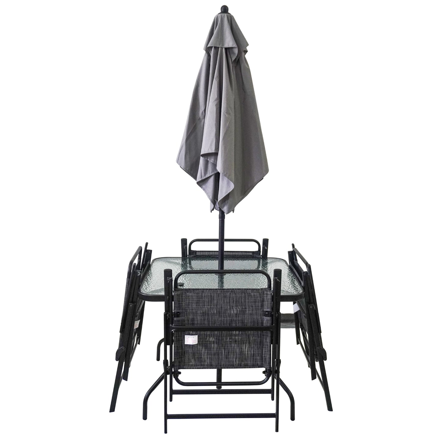 Outdoor Patio Dining Set for 4 People, Table and Chair Set, Umbrella