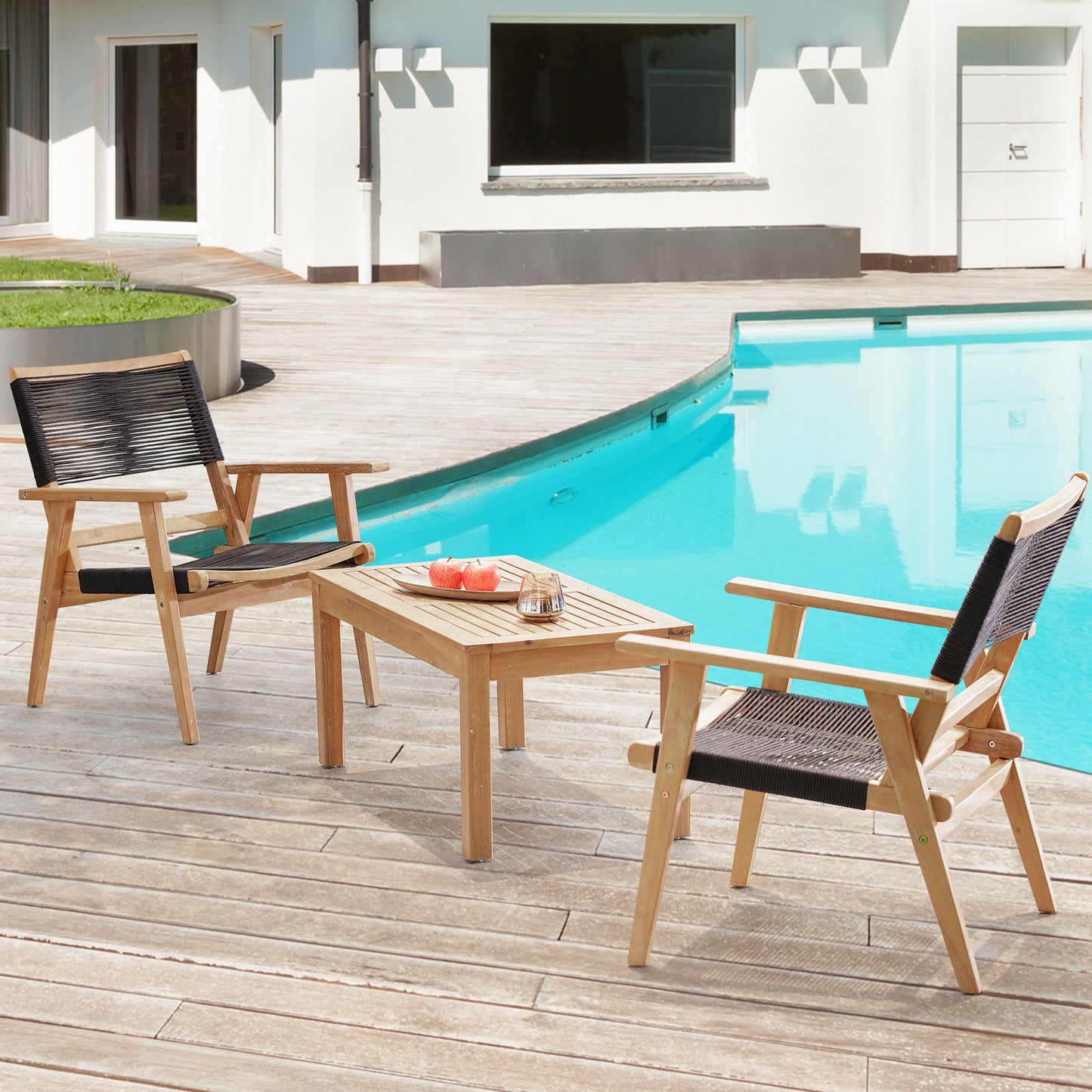 2 Patio Outdoor Conversation Sectional, Backyard, Poolside, Garden