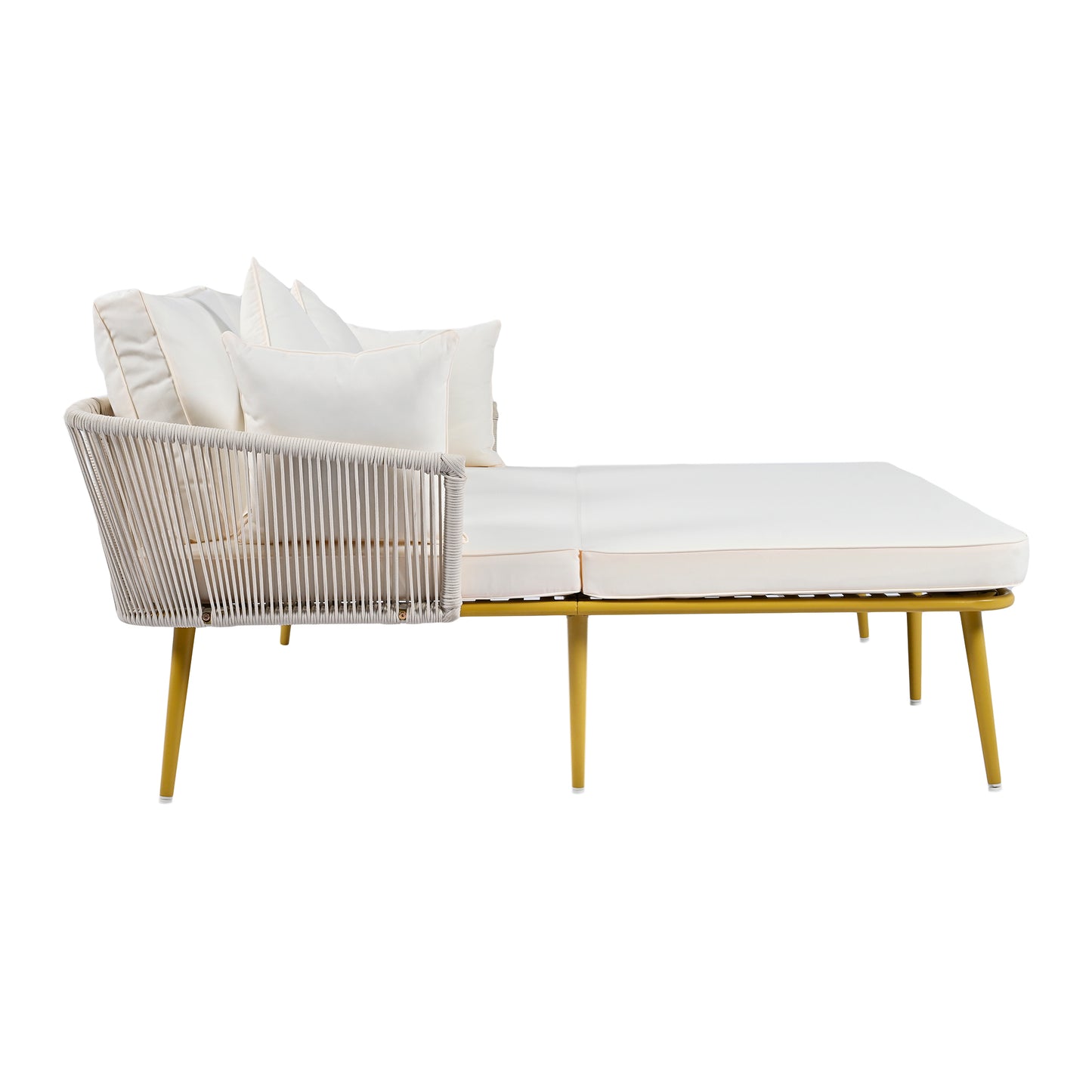 Outdoor Patio Daybed, Backrest with Washable Cushions