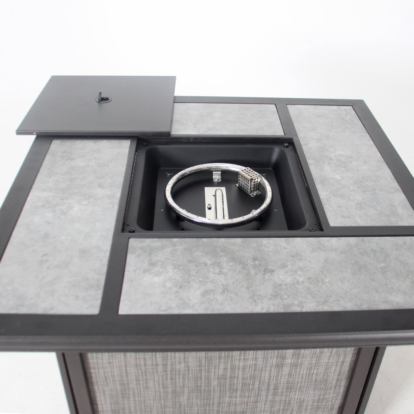 Fire Pit Table with Rocking Chair,4 - Person Outdoor Seating