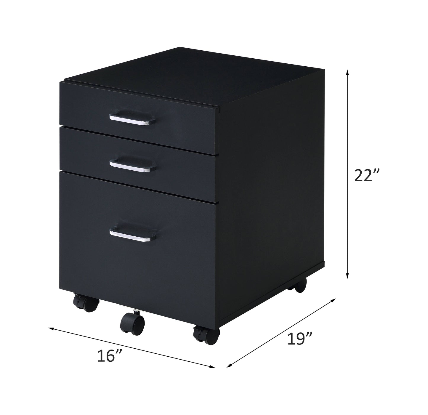 ACME Tennos Cabinet, Black & Chrome Finish