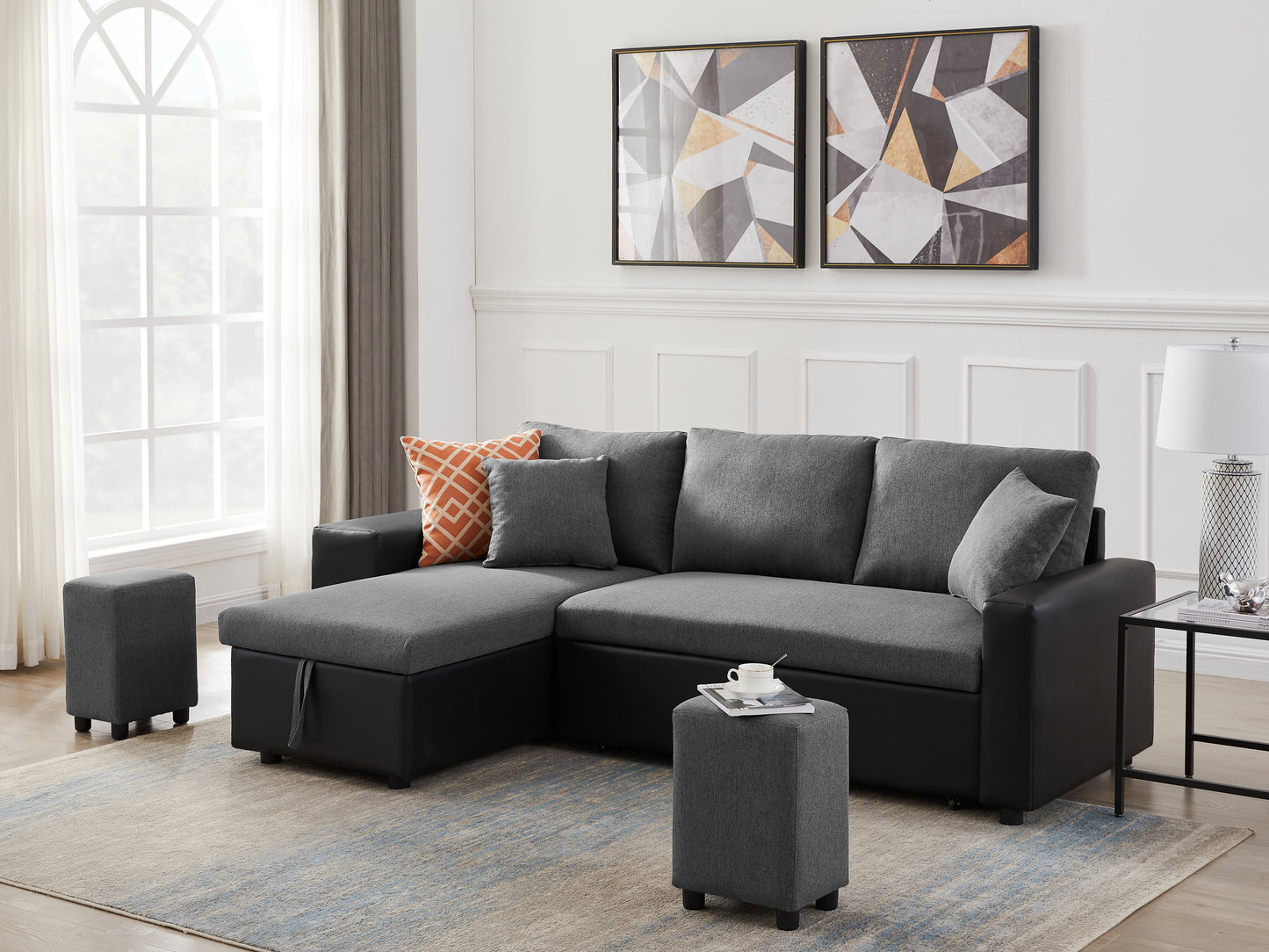 Artemax Linen Reversible Sleeper Sectional
